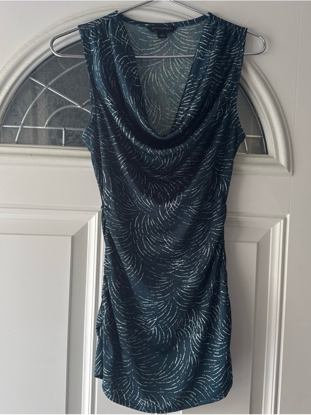 Banana Republic Teal and White Patterned Blouse